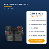 Boîte à batterie portable 12V, sortie d'alimentation continue pour camping-car, marine, automobile, instrument électronique
