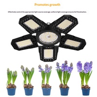 Lampe de culture LED pliable E27, ampoule réglable 4000K à 5 feuilles pour serre, légumes d'intérieur, plantes succulentes