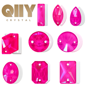 K9 alta calidad neón fucsia serie coser vidrio costura piedra Cristal Diamantes de imitación para bailar Gament Decoración - Product Image 1