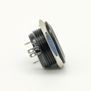 19mm Flat Head Red Yellow Blue LED <strong>Push</strong> <strong>Buttons</strong> Switches 1NO Momentary 3V 6V 12V 24V Pin Terminals Touch Switch - Product Image 2