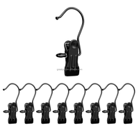 Portable noir blanchisserie crochets suspendus Clips épingles à linge placard cintre organisateur enduit Clip métal cintre