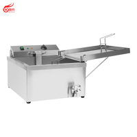 Friteuse électrique professionnelle en acier inoxydable 11L à cuve unique avec robinet de vidange pour restaurant EF-DF