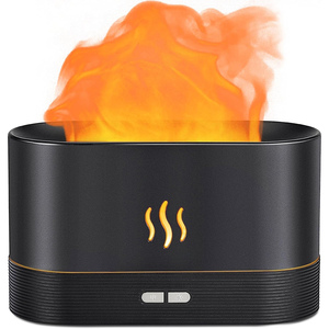 Diffuseur d'arômes portable 180 ml à flamme simulée, humidificateur d'air, veilleuse LED, diffuseur d'huiles essentielles pour la maison - Meilleures ventes - Product Image 1