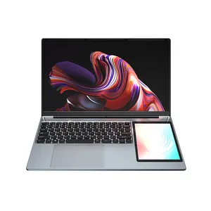 Novo processador Intel N100 Quad Core de tela de toque de alumínio para laptop de 15.6 polegadas + 7 polegadas com tela dupla de toque