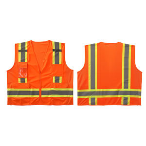 Hi Vis Breakaway Mesh Surveyor Safety Vest met ritssluiting aan de voorkant en meerdere zakken voor bouwwerkzaamheden - Product Image 4