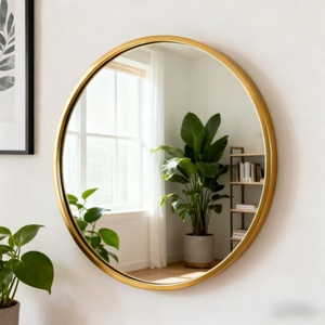 Wholesales Round Mirror Customized Durable True Images Wall Mirror Decoration <b>Frame</b> Round Mirror Be Used in Home Decor Bedroom - Product Image 1