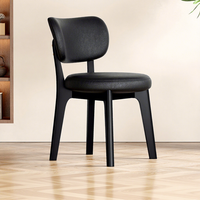 Chaise de salle à manger élégante de style nordique, silencieuse, avec revêtement en cuir souple, installation amovible, structure en bois massif pour la salle à manger à domicile
