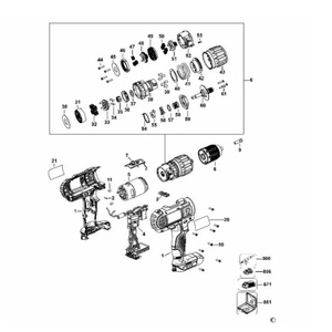 Bohrer-Auslöse schalter N335379 N868642 N337101 Für <span class=keywords><strong>DCD771</strong></span> DCD771C2 TYPE1 N279942 N337101 16A Schwarz 20 V Elektrowerkzeug-Ersatzteile - Product Image 2