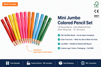 Set Pensil Warna Jumbo Logo Kustom Inti Berwarna Grosir Massal Produsen OEM ODM Perlengkapan Seni Sekolah Anak