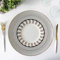 Service de 100 assiettes de présentation en porcelaine fine noire de qualité supérieure, style européen simple et écologique, pour toutes les occasions