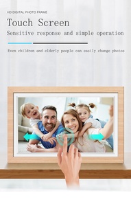 Frameo 15.6-Inch WiFi Smart Digital Photo Frame 32GB with Wood Effect Send Pictures Via Frameo APP & Clock Function - Product Image 3