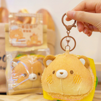 Porte-clés pendentif en peluche super douce de la série Boulangerie : Ours Chef, Ours Toast, Ours Hamburger, Ours Hot Dog, Ours Baguette, Ours Ananas, Ours Muffin