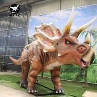 Modèle de dinosaure animatronique de grande taille, peau en silicone, structure en acier, décoration de parc d'attractions pour Triceratops