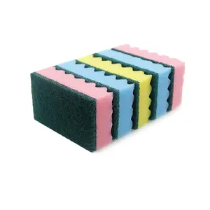 Abrasive Coating Sanding Pu Sponge For Tough Kitchen Cleaning And Polishing