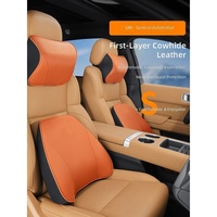 Coussin de soutien lombaire et appui-tête en cuir véritable pour voiture, style professionnel, accessoires de décoration intérieure automobile