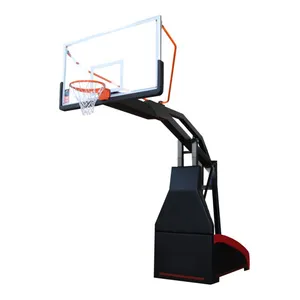 Factory Price FIBA Hydraulic Foldable Basketball Stand Indoor Use Electric Hydraulic Basketball Goal For Sales