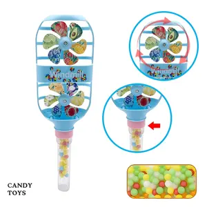 Molinillo de plástico para dulces, molino de viento con tubo para relleno de azúcar dulce, juguete