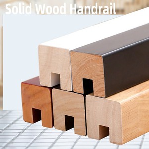 Barandilla de Escalera de Vidrio, Pasamanos de <span class=keywords><strong>Madera</strong></span> Maciza, Pasamanos de Vidrio Laminado para Interiores, Pasamanos de Escalera Simple Blanco - Product Image 1