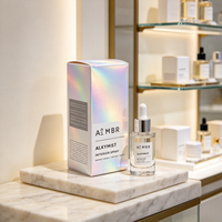 Emballage personnalisé écologique réutilisable pour produits de soin de la peau, emballage holographique artisanal, emballage imprimé personnalisé, étiquette privée personnalisée
