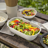 Fécule de maïs jetable biodégradable à emporter Boîte de restaurant à clapet Fécule de maïs Conteneur alimentaire Boîte de bagasse jetable à emporter