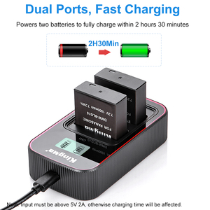 KingMa batteria BLG10 BLE9 completamente decodificata e doppio caricatore per schermo <span class=keywords><strong>LCD</strong></span> per fotocamera GF3 GF5 ZS110 LX100 GX85 DMC-GF6 - Product Image 3