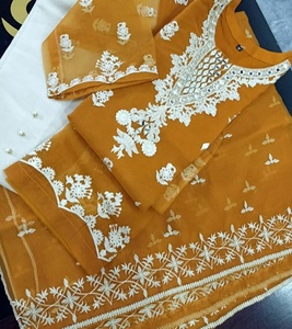 Beautiful-New-Stylish Kurta with <b>Pant</b> for Party-wear-dress with beautiful applique work for Party/ Wedding =2021 - Product Image 2
