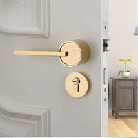 Poignée de porte de chambre en alliage de zinc, symétrique, pour entrée d'appartement, chambre d'hôtel, avec mécanismes de verrouillage et barres de traction