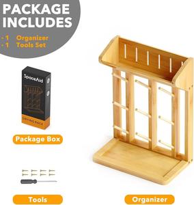 Égouttoir à biberons en bambou robuste et peu encombrant pour la cuisine (capacité 9 biberons) - Product Image 2