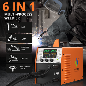 HITBOX MIG250II 5 en 1 Máquina de soldadura portátil Nuevo <span class=keywords><strong>MIG</strong></span> MMA Lift TIG Soldador Amplio voltaje 110V/220V Soporta soldadura de aluminio - Product Image 2