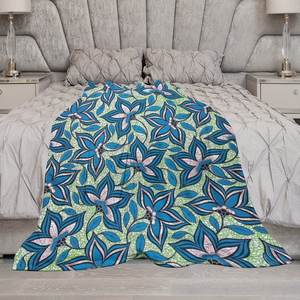 Tissu Africain Couvertures personnalisées bon marché imprimées à la cire Jette Pagne Ethnique <span class=keywords><strong>Bogolan</strong></span> Fleurs de Mariage Vente en gros Couverture de lit pour l'hiver - Product Image 5