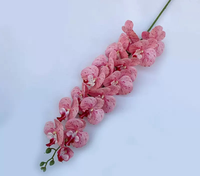 Lot de 15 grandes orchidées Phalaenopsis artificielles à tige longue, toucher réel, en soie, pour la décoration de la maison et de mariages