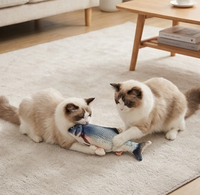 Mainan Kucing USB Rechargeable Ikan Realistis Termasuk Catnip Dapat Dicuci Hadiah untuk Anak Kucing Elektrik Bergetar Otomatis Mainan Kucing Peliharaan
