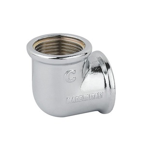 Raccordo a gomito in ottone cromato da 1 pollice per tubi idraulici - Product Image 1