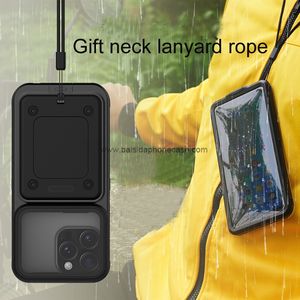 Custodia impermeabile per telefono per <span class=keywords><strong>iPhone</strong></span> 16 <span class=keywords><strong>Pro</strong></span> Max IPX8 360 con Design a corpo intero con cinturino antiurto finestra trasparente Unisex - Product Image 4