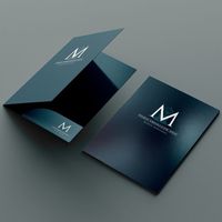 Carpeta de Documentos Comercial Brillante con Impresión Personalizada, Carpeta de Archivo de Papel de 9x12 Pulgadas con un Solo Bolsillo y Ranura para Tarjetas de Visita