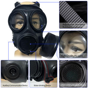 Masque respiratoire intégral en silicone avec filtre à charbon actif personnalisé, anti-gaz toxique, avec distributeur d'eau - Product Image 3