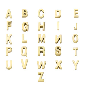 Lote de Cuentas de Acero Inoxidable con Letras del Alfabeto A-Z, Pequeñas y Delicadas, Dijes con Iniciales Cursivas, Collar con Iniciales en Minúsculas - Product Image 1