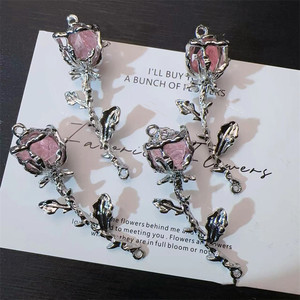 10 unids/bolsa colgante de Rosa pulsera DIY accesorios hechos a mano flor encanto - Product Image 1