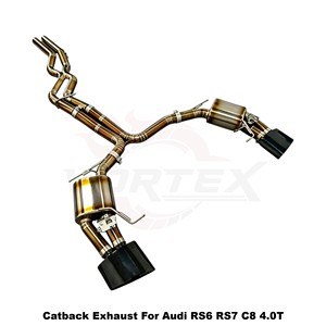 Sistema de Escape Catback Ligero Vortex de Titanio Dorado para Audi RS6 RS7 C8 4.0T 2016-2025, Sistema de Carreras en Pista - Product Image 2