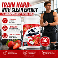 Vitahall OEM Private Label Pre-Workout Chewing Gum Sans Sucre L-Citrulline L-Théanine Soutien Fitness Complément Alimentaire Personnalisé