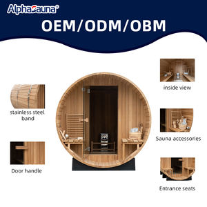 Barrel Sauna Cabin <span class=keywords><strong>Baignoire</strong></span> spa pour bébé avec porche Sauna extérieur - Product Image 3