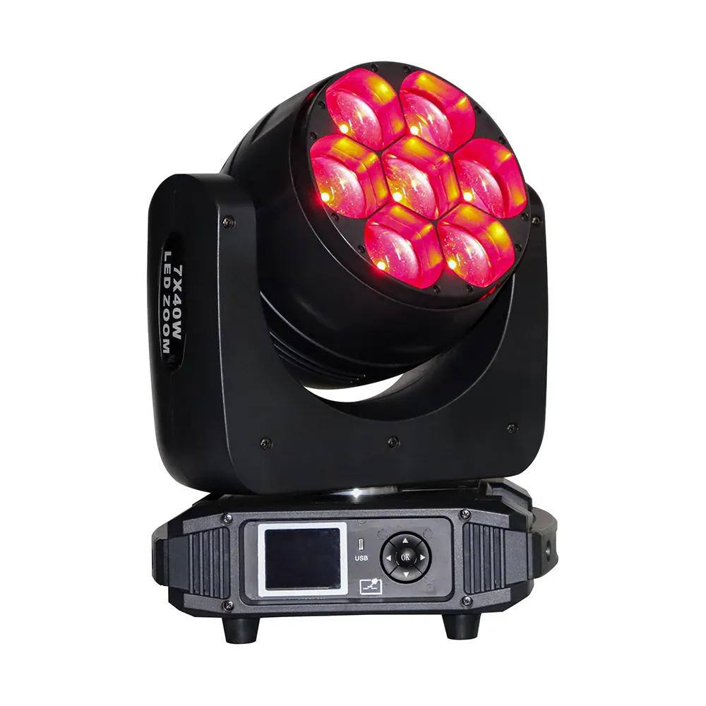Unman 6 LED ARM Eyes ánh sáng với Red pixel 19x40W Stage Zoom Lights 19*40W 150W di chuyển đầu chùm rửa mắt ong
