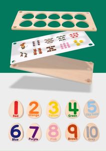 Jouets éducatifs en bois pour l'apprentissage des mathématiques : tableau de comptage avec piquets pour l'addition et la soustraction, accompagné de flashcards - Product Image 5
