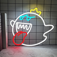 Lumière néon personnalisée en acrylique 3D pour jeux vidéo, étanche IP65, motif de dessin animé mignon, vente en gros, décoration murale néon, sans MOQ