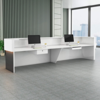 Bureau de réception moderne en bois blanc de luxe personnalisable, écologique, pour salon de beauté, salon de coiffure
