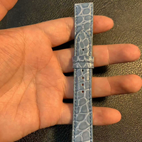 Nouveau bracelet de montre pour homme en cuir véritable à motif crocodile, style plat, accessoire universel pour montre