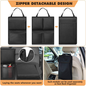 Hochwertige trennbare Multifunktions 100*45cm <span class=keywords><strong>Oxford</strong></span> Auto Auto SUV Rücksitz hängende Organizer Aufbewahrung tasche - Product Image 3