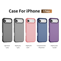 Coque de téléphone antichoc en TPU mat pour iPhone 17 Air 16e 16 15 14 Plus 13 12 11 Pro Max, coque rigide en PC avec pare-chocs blindé