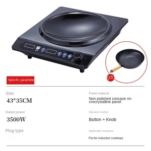 Placas de Cocción Eléctricas de Cerámica de 500W Recién Lanzadas, Superficie Cóncava, Ajuste de Cinco Niveles, Temporizador, Control Táctil Doméstico - Product Image 3