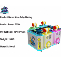 Machine de jeu de pêche pour enfants à 4 joueurs, à monnayeur, simulateur de pêche d'intérieur en métal, vente en gros